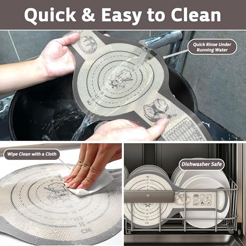 Silicone Bread Sling for Dutch Oven - 2-Pack Red Oval & Gray Round Mats