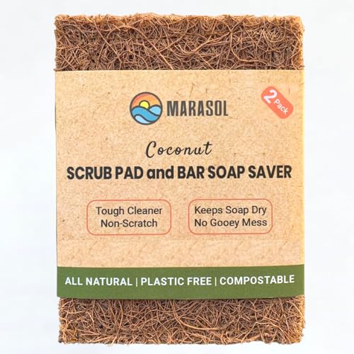 Marasol Coconut Fiber Soap Saver & Scrub Pad - 2-Pack
