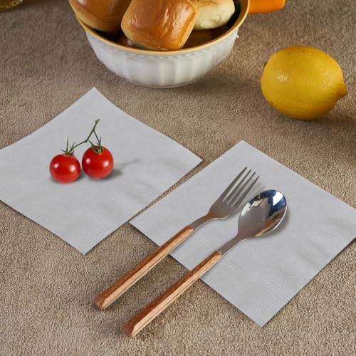 Silver Luncheon Napkins - Pack of 20 - Premium 2-Ply Paper