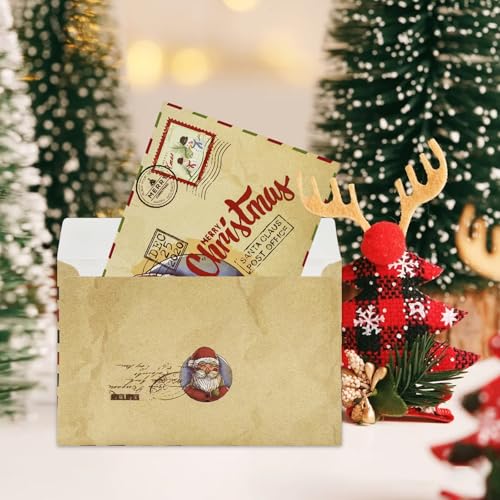 Vintage Santa Claus Christmas Greeting Cards Set - 5 Pack