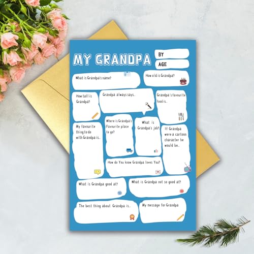 DIY Grandpa Birthday Card Blank Thick Cardstock for Grandad