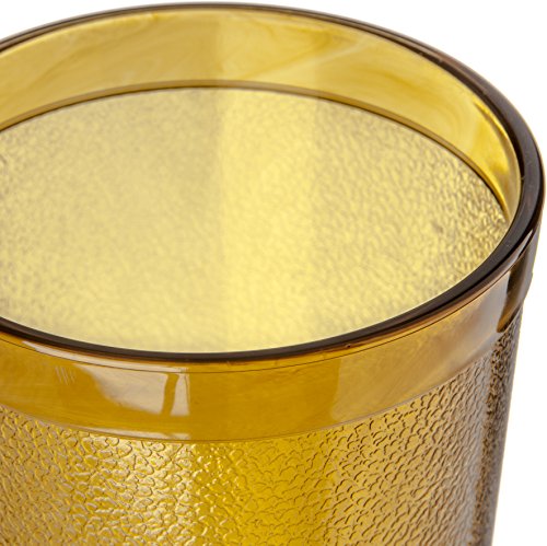 Carlisle Stackable Plastic Tumbler - 16 oz Amber, Pebbled Design