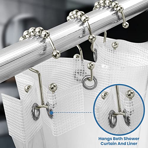 Utopia Bedding Double Glide Shower Curtain Hooks - 12 Pack, Nickel