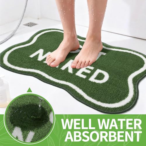 Get Naked Bath Mat - 16" x 24" Ultra-Absorbent Microfiber Rug