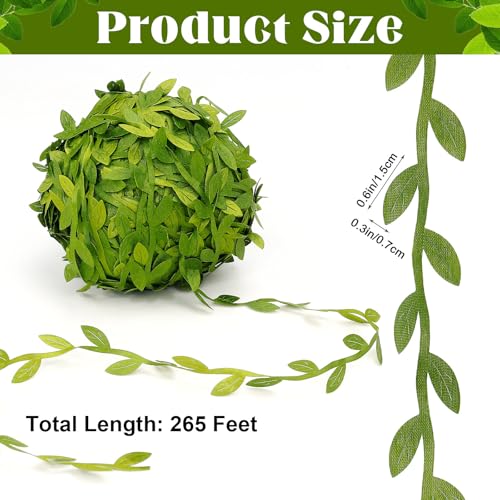 VICROIC 265ft Artificial Leaf Ribbon Vine for DIY Crafting and Decor