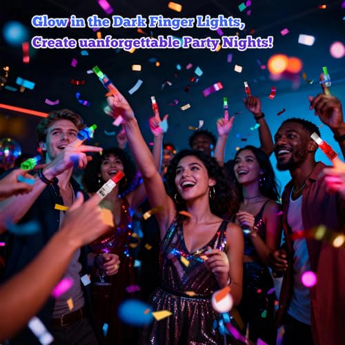 Superhero Finger Lights - 24 Pack LED Glow in the Dark Party Favors