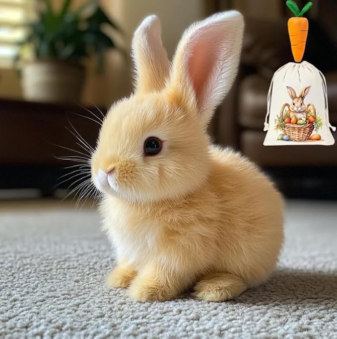 Skiennix Realistic Bunny Toy - Wiggling Ears & Twitching Mouth for Kids | Perfect Easter Gift