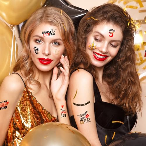 2025 New Years Eve Party Temporary Tattoos Supplies