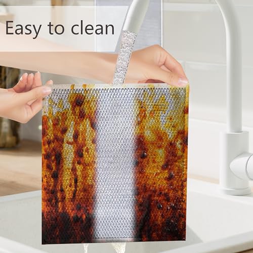 8 Pcs Double Layer Dishwashing Rags - Non-Scratch Cleaning Cloths