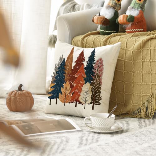 18x18 White Fall Trees Throw Pillow Cover - AVOIN colorlife