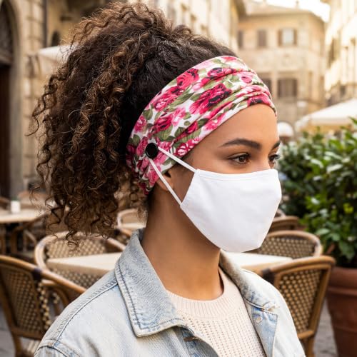 Bohend Boho Button Headband 3-Pack Wide Stretchy Knotted Headwear