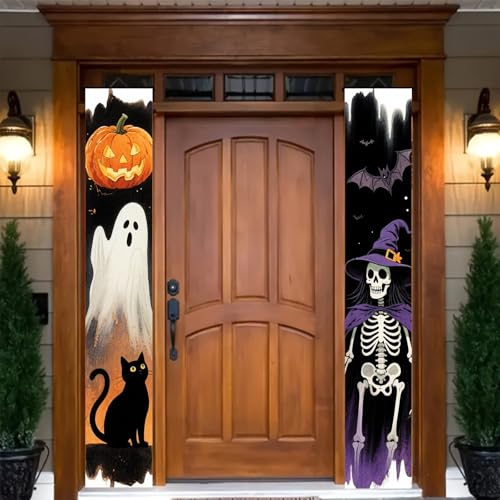 BlissYard Halloween Door Banner 12x71 Inch Porch Hanging Decoration