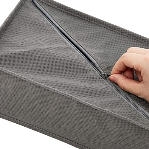 Amazon Basics Set of 4 Deep Drawer Organizers for Clothes - Gray Collapsible Storage Boxes for Socks & Underwear