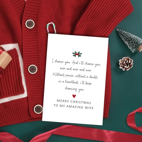 Goroar Romantic Christmas Card for Wife - Sweet Xmas Card from Husband