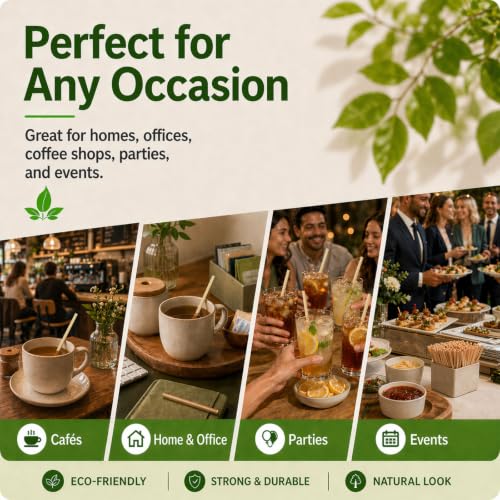 Lagincig 1000PCS Bamboo Coffee Stir Sticks - 5.5" Eco-Friendly Mixers