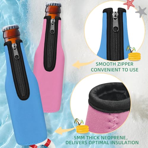 Wegitcs Multicolor Beer Bottle Cooler Sleeves - 4 Pack Insulated Neoprene Holder