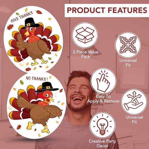 Thanksgiving Turkey Toilet Seat Cling Set – 2-Piece, 11.2x13