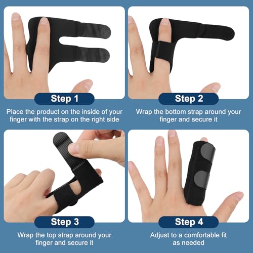 5Pcs Trigger Finger Splint, Finger Braces Joint Stabilizer, Adjustable Mallet Splint and Hand Brace, Finger Straightener for Arthritis ? Fits Thumb, Index, Middle, Ring and Pinky Fingers(5PCS)