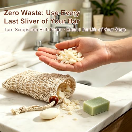 YBONRSQ 6-Pack Sisal Soap Bag & Exfoliating Soap Saver Pouch