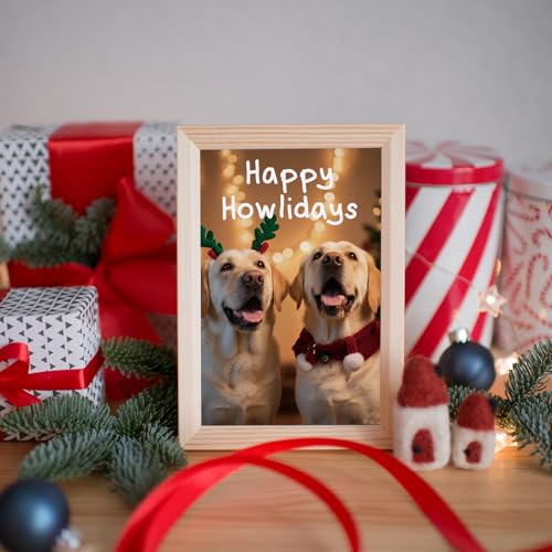 Dog Christmas Cards Set with Envelopes and Stickers - 6 Festive Designs