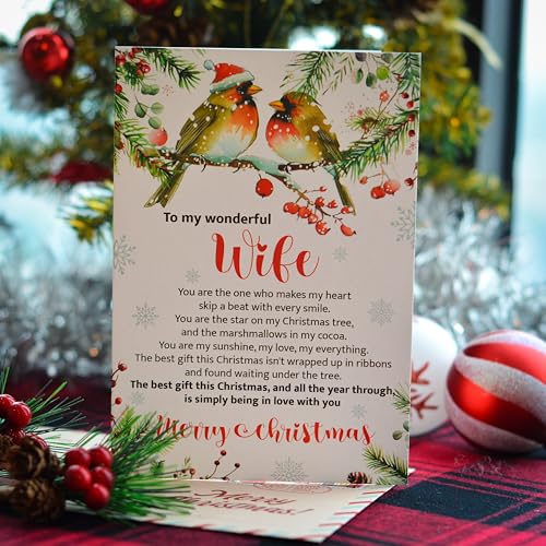 Romantic Christmas Card for Wife with Envelope & Seal