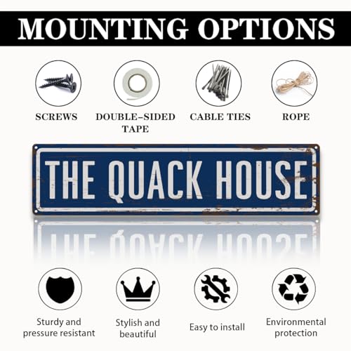 Farmhouse 02 Rustic Duck Coop Sign - Metal Outdoor Decor 15.7x3.9