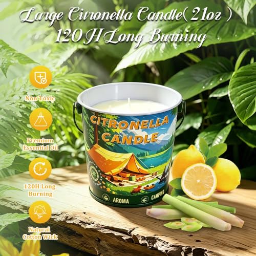 21.2oz Citronella Candle for Outdoor Use - 120 Hour Burn