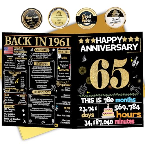 Joycard 65th Anniversary Card for Couple Husband Wife Back in 1961