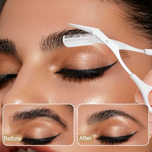 5-in-1 Eyebrow Trimmer Kit with Precision Scissors, Razors, and Spoolie