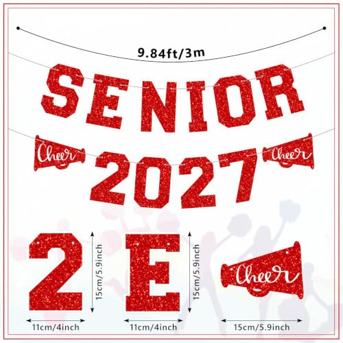 2026 Graduation Party Decorations - Cheerleader Megaphone Banners