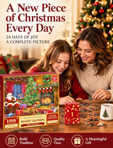 Christmas Santa Jigsaw Puzzle Advent Calendar 1008 Pieces - 24 Days Countdown