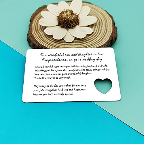 Engraved Wedding Wallet Card for Son & Daughter-in-Law Gift