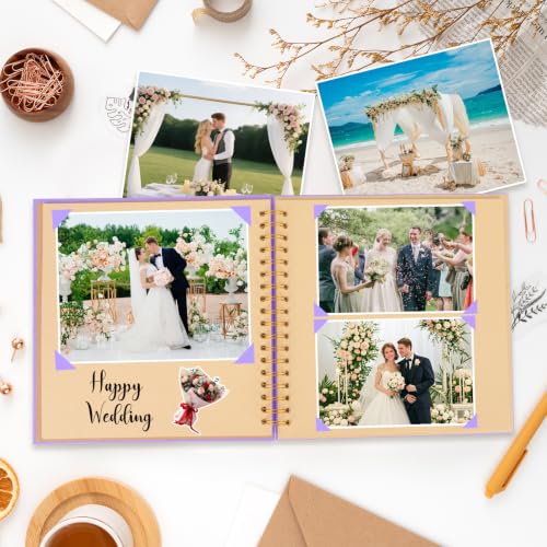 8x8 Inch DIY Scrapbook Photo Album with Kraft Pages - 60 Blank Pages