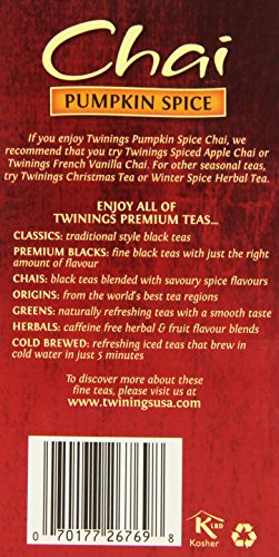 Twinings Pumpkin Spice Chai Tea Bags, 20 Count (Pack of 2)