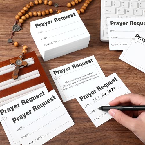 200 Blank Prayer Request Cards - Christian Inspiration 3x4 Inch