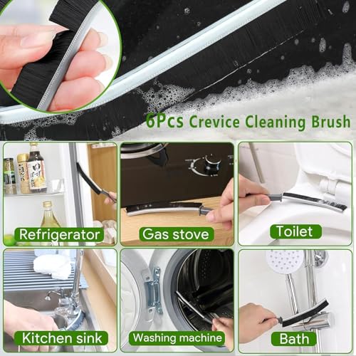 Multifunctional Crevice Cleaning Brush Set - 6 Pcs for Home & Vehicle