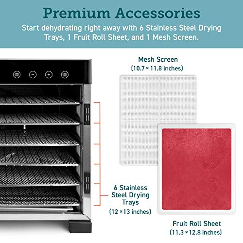 COSORI Food Dehydrator Accessories, for 6 Tray CP267-FD Only, BPA-Free, C267-2ST, Stainless Steel Sheets, 2 Pack
