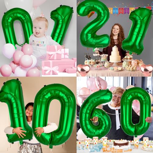 40 Inch Number 6 Foil Balloon for Birthday & Celebration - Green