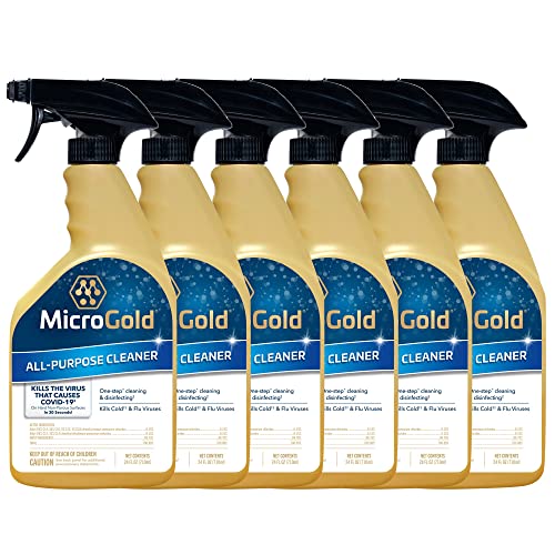 MicroGold All-Purpose Cleaner Spray - Kills 99.9% of Germs, 24 oz, 6 Pack