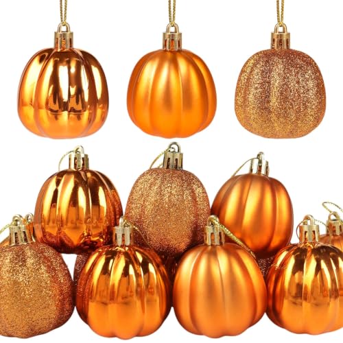 12 Pcs Mini Pumpkin Hanging Ornaments, 2.36" Fall Autumn Tree Decorations