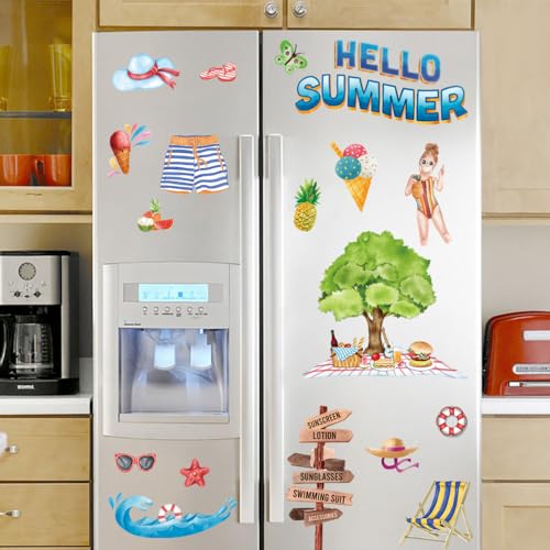 Hianjoo 147-Piece Hawaiian Summer Window Clings - Tropical Decor