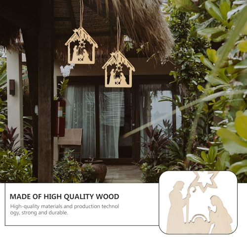 Wooden Nativity Scene Ornaments 20-Pack - Religious Christmas Keepsakes