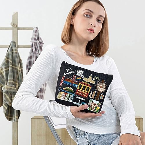 San Francisco Travel Cosmetic Bag Waterproof Canvas Makeup Pouch