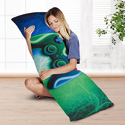 Meeting Story Gamer Body Pillow Cover 54x20 Inch - Blue-Green Gaming Bedding