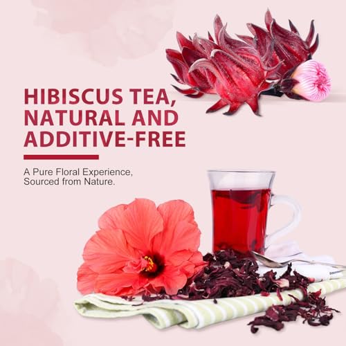 Soeos Organic Hibiscus Flower Herbal Tea, Loose Leaf, 16 Ounce
