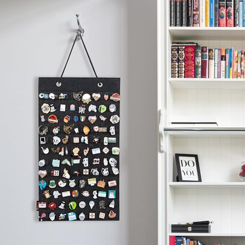 PACMAXI Dark Gray Hanging Brooch Pin Organizer - Small Display Case