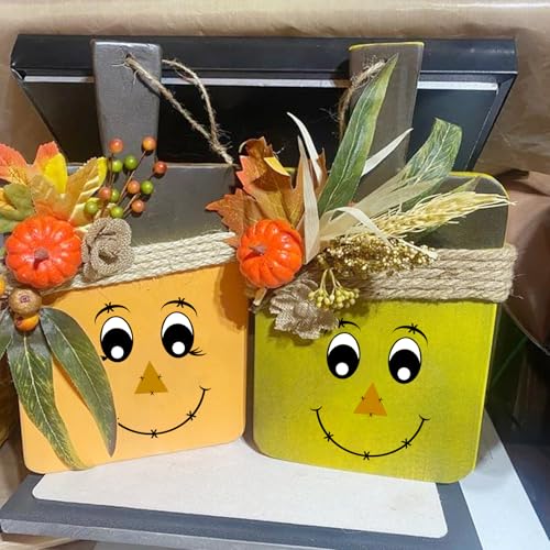 24pcs Fall Scarecrow Face Vinyl Decals for DIY Crafts & Halloween Decor