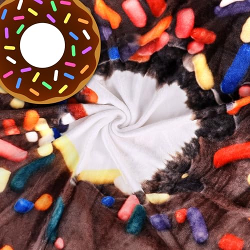 SeaRoomy 71in Chocolate Donut Blanket - Funny Food Throw Blanket for Adults