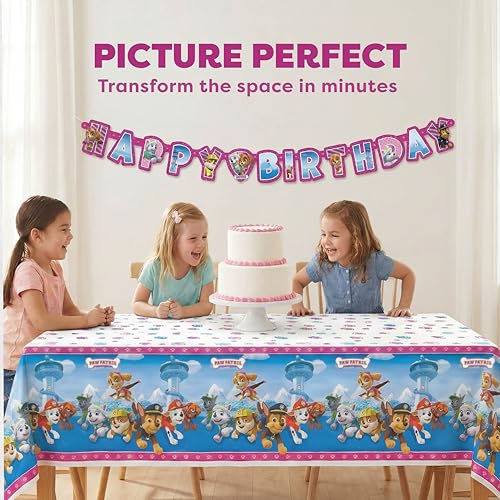 Paw Patrol Birthday Decorations Set with Tablecloth & Banner