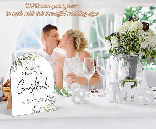 Wedding Guestbook Sign - 6x8 Inch Wooden Tabletop Decor